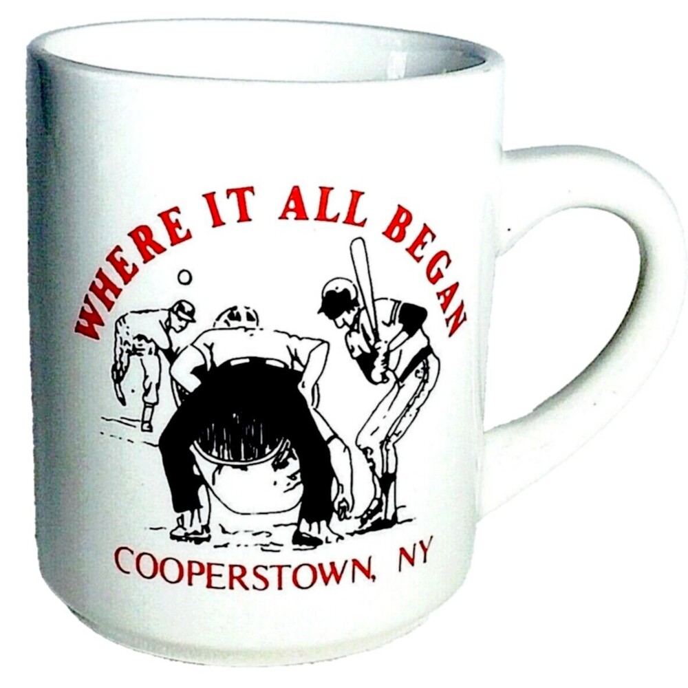 Baseball Hall Of Fame Coffee Cup RARE Vtg Cooperstown NY Where It All Began MLB